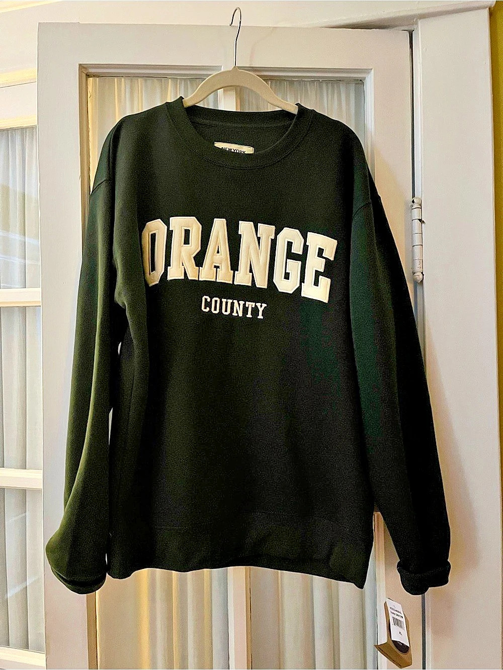 Orange County Embroidered Letter Crewneck Sweatshirt